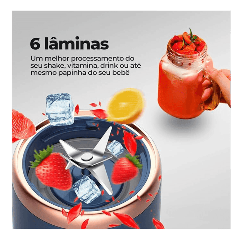 Liquidificador Portátil 6 Lâminas