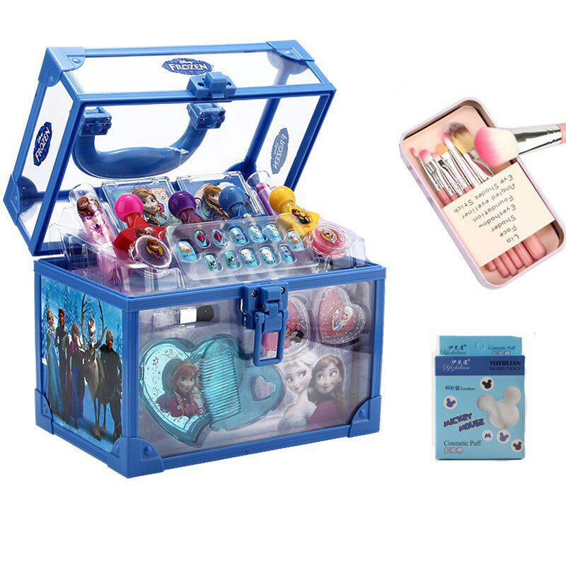 Maleta De Maquiagem Infantil Disney Frozen + Kit De Pincéis