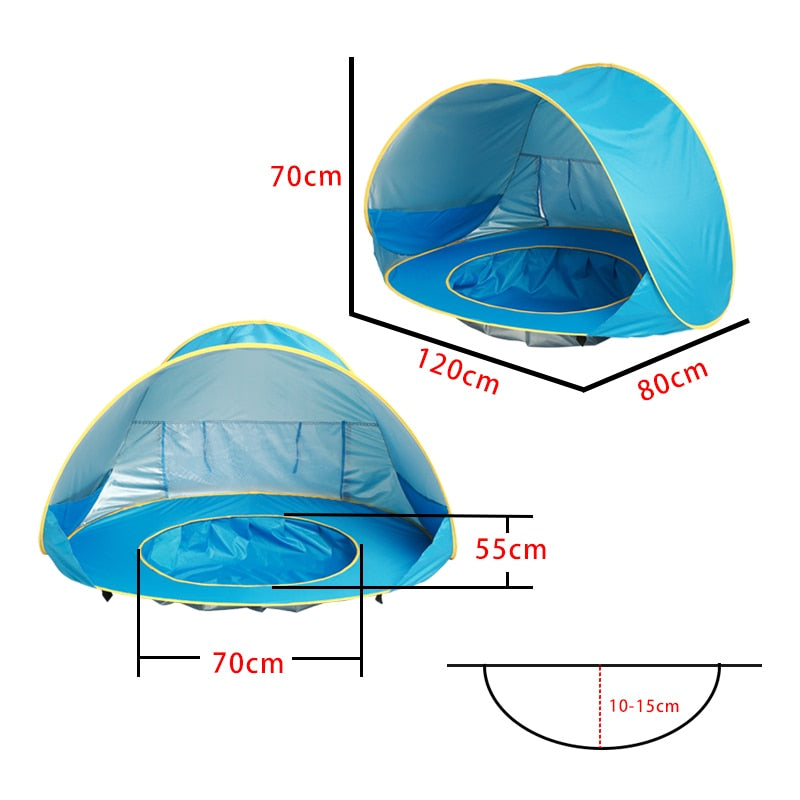 Barraca com Piscina e Proteção UV para Crianças