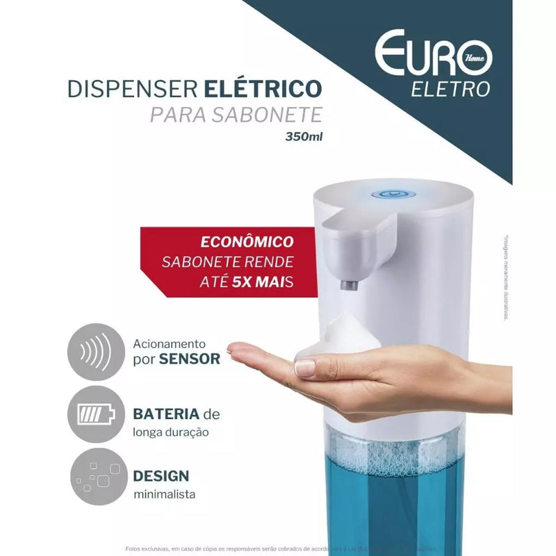 Dispenser Elétrico Para Sabonete Líquido Acionamento Por Sensor Euro